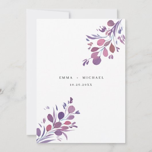 Waterverf Eucalyptus laat de datumkaart opslaan Kaart (Achterkant)