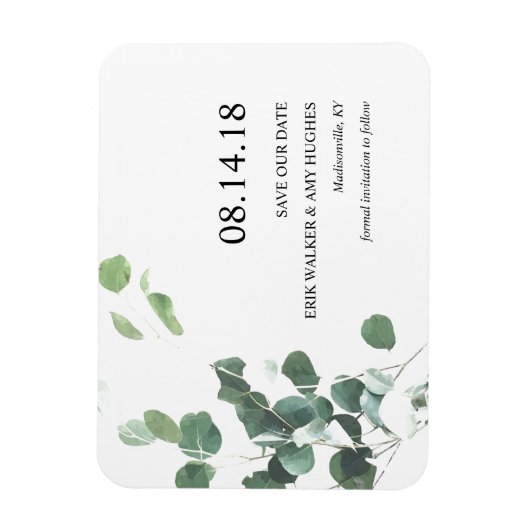 Waterverf eucalyptus laat de datummagneet opslaan magneet (Verticaal)