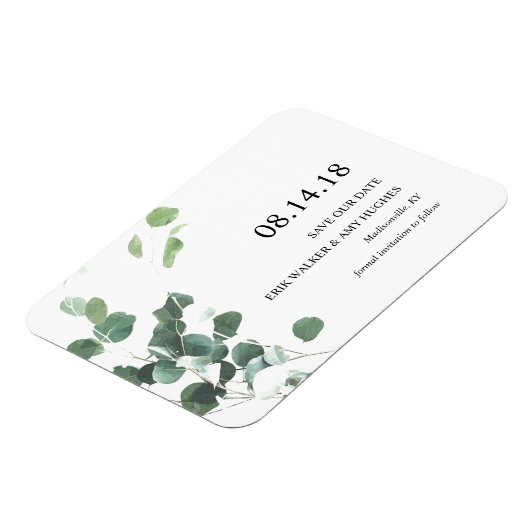 Waterverf eucalyptus laat de datummagneet opslaan magneet (Linkerzijde)