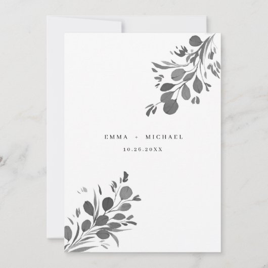 Waterverf Eucalyptus laat de Kaart Datum opslaan (Achterkant)