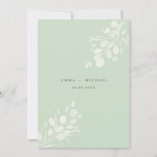 Waterverf Eucalyptus laat de Kaart Datum opslaan (Achterkant)