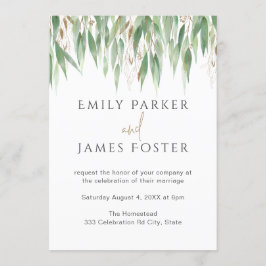 Waterverf Eucalyptus laat gouden bruinwortel achte Kaart