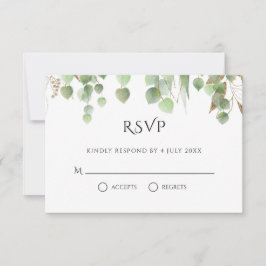 Waterverf Eucalyptus laat gouden olievlekken RSVP Kaartje