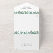 Waterverf Eucalyptus laat olievlekken All In One Uitnodiging (Buitenkant)