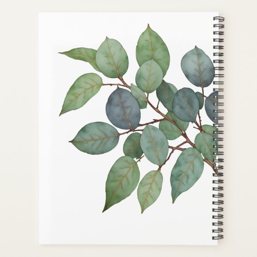 Waterverf eucalyptus laat persoonlijke elegantie a planner (Achterkant)