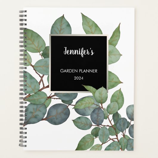Waterverf eucalyptus laat persoonlijke elegantie a planner (Voorkant)