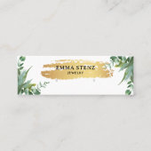 Waterverf Eucalyptus laat snuisteren met stuifjes Mini Visitekaartje (Voorkant)