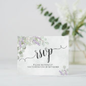 Waterverf Eucalyptus & Lavendel Bruiloft RSVP Briefkaart (Staand voorkant)