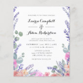 Waterverf Eucalyptus & Lavendel Budget Bruiloft (Voorkant)