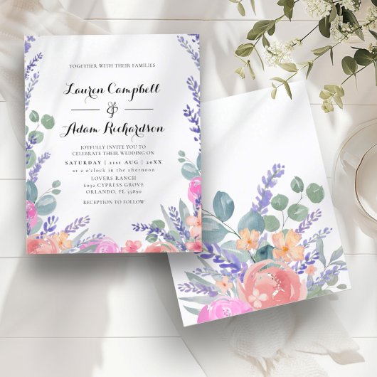 Waterverf Eucalyptus & Lavendel Budget Bruiloft