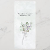 Waterverf Eucalyptus & Lavender Elegant Wedding Menu (Achterkant)