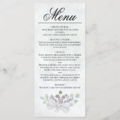 Waterverf Eucalyptus & Lavender Elegant Wedding Menu (Voorkant)
