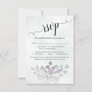 Waterverf Eucalyptus & Lavender Elegant Wedding RSVP Kaartje