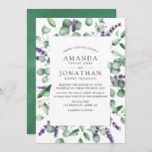 Waterverf Eucalyptus Lavender Greenery Wedding Kaart (Voorkant / Achterkant)