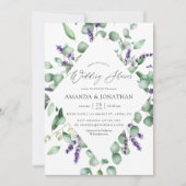 Waterverf Eucalyptus Lavender Greenery Wedding Kaart (Voorkant)