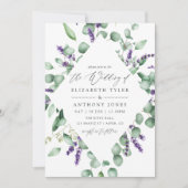 Waterverf Eucalyptus Lavender Greenery Wedding Kaart (Voorkant)