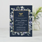 Waterverf Eucalyptus Lavender Nursing Afstuderen Kaart (Staand voorkant)