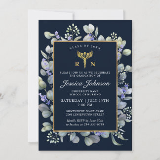 Waterverf Eucalyptus Lavender Nursing Afstuderen Kaart
