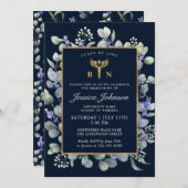 Waterverf Eucalyptus Lavender Nursing Afstuderen Kaart (Voorkant / Achterkant)