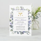 Waterverf Eucalyptus Lavender Nursing Afstuderen Kaart (Staand voorkant)