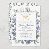 Waterverf Eucalyptus Lavender Nursing Afstuderen Kaart (Voorkant / Achterkant)