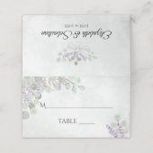 Waterverf Eucalyptus & Lavender Write-in Wedding Plaatskaartje (Buitenkant ongevouwen)