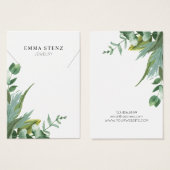 Waterverf Eucalyptus Leaf Ketting Display Kaart (Voorkant /achterkant)