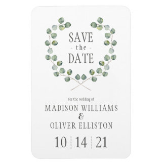 Waterverf Eucalyptus Leaf Lijst | Datum opslaan Magneet