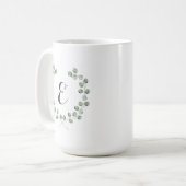Waterverf Eucalyptus Leaf Lijst | Monogram Koffiemok (Voorkant links)