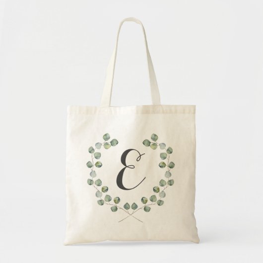 Waterverf Eucalyptus Leaf Lijst | Monogram Tote Bag (Voorkant)
