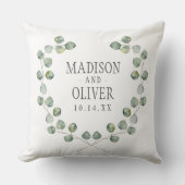 Waterverf Eucalyptus Leaf Lijst | Weddenschap Kussen (Voorkant)