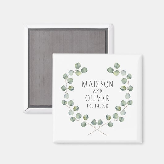 Waterverf Eucalyptus Leaf Lijst | Weddenschap Magneet (Voorkant / Achterkant)