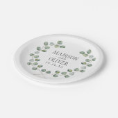 Waterverf Eucalyptus Leaf Lijst | Weddenschap Papieren Bordje (Gekanteld)