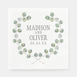 Waterverf Eucalyptus Leaf Lijst   Weddenschap Servet
