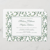 Waterverf Eucalyptus Leaf Pattern - Weddenschap Kaart (Voorkant / Achterkant)