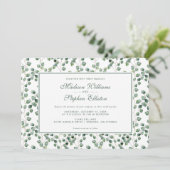 Waterverf Eucalyptus Leaf Pattern - Weddenschap Kaart (Staand voorkant)