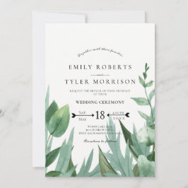 Waterverf Eucalyptus Leafy Greenery Wedding Kaart