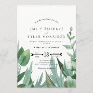 Waterverf Eucalyptus Leafy Greenery Wedding Kaart
