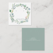 Waterverf Eucalyptus Leafy Wreater Earring Display Vierkante Visitekaartje (Voorkant / Achterkant)