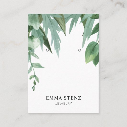 Waterverf Eucalyptus Leaves Earning Display Kaart Visitekaartje (Voorkant)