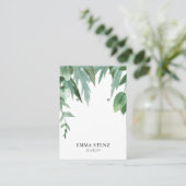 Waterverf Eucalyptus Leaves Earning Display Kaart Visitekaartje (Staand voorkant)