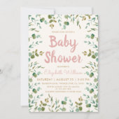 Waterverf Eucalyptus Leaves Girl Baby shower Kaart (Voorkant)