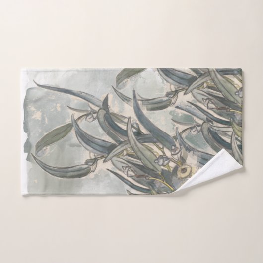 Waterverf Eucalyptus Leaves Greenery Bad Handdoek (Handdoek)