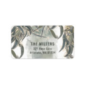 Waterverf Eucalyptus Leaves Greenery Etiket (Voorkant)