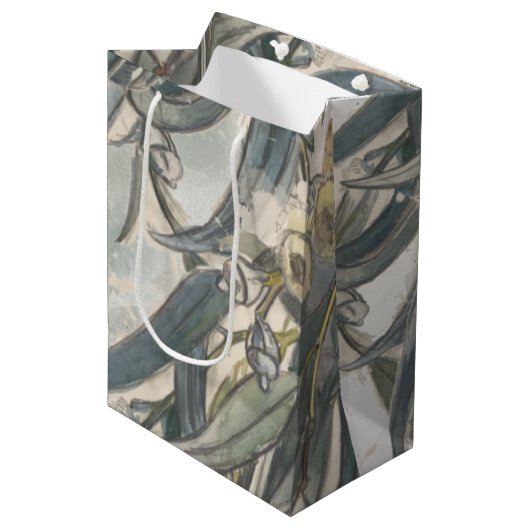 Waterverf Eucalyptus Leaves Greenery Medium Cadeauzakje (Voorkant Gekanteld)