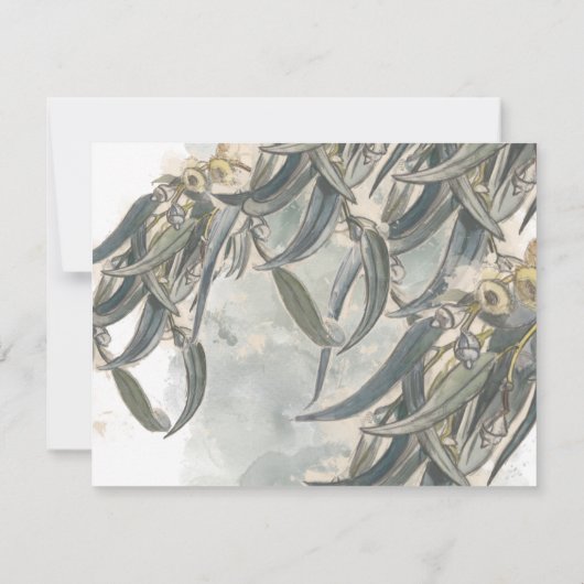 Waterverf Eucalyptus Leaves Greenery Note Kaart Notitiekaartje (Achterkant)