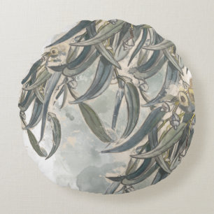 Waterverf Eucalyptus Leaves Greenery Rond Kussen