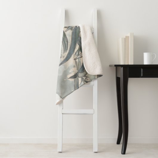 Waterverf Eucalyptus Leaves Greenery Sherpa Deken (In situ)