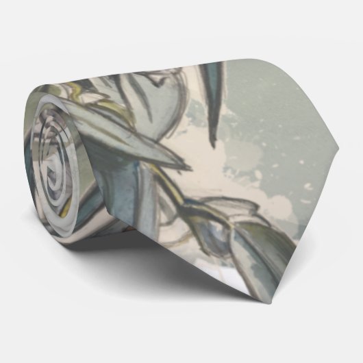 Waterverf Eucalyptus Leaves Greenery Stropdas (Opgerold)