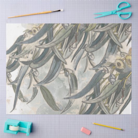 Waterverf Eucalyptus Leaves Greenery Tissuepapier (Craft)